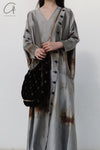 MUTEDANCE long buckle V -neck real silk dress MD22FW48 PM47